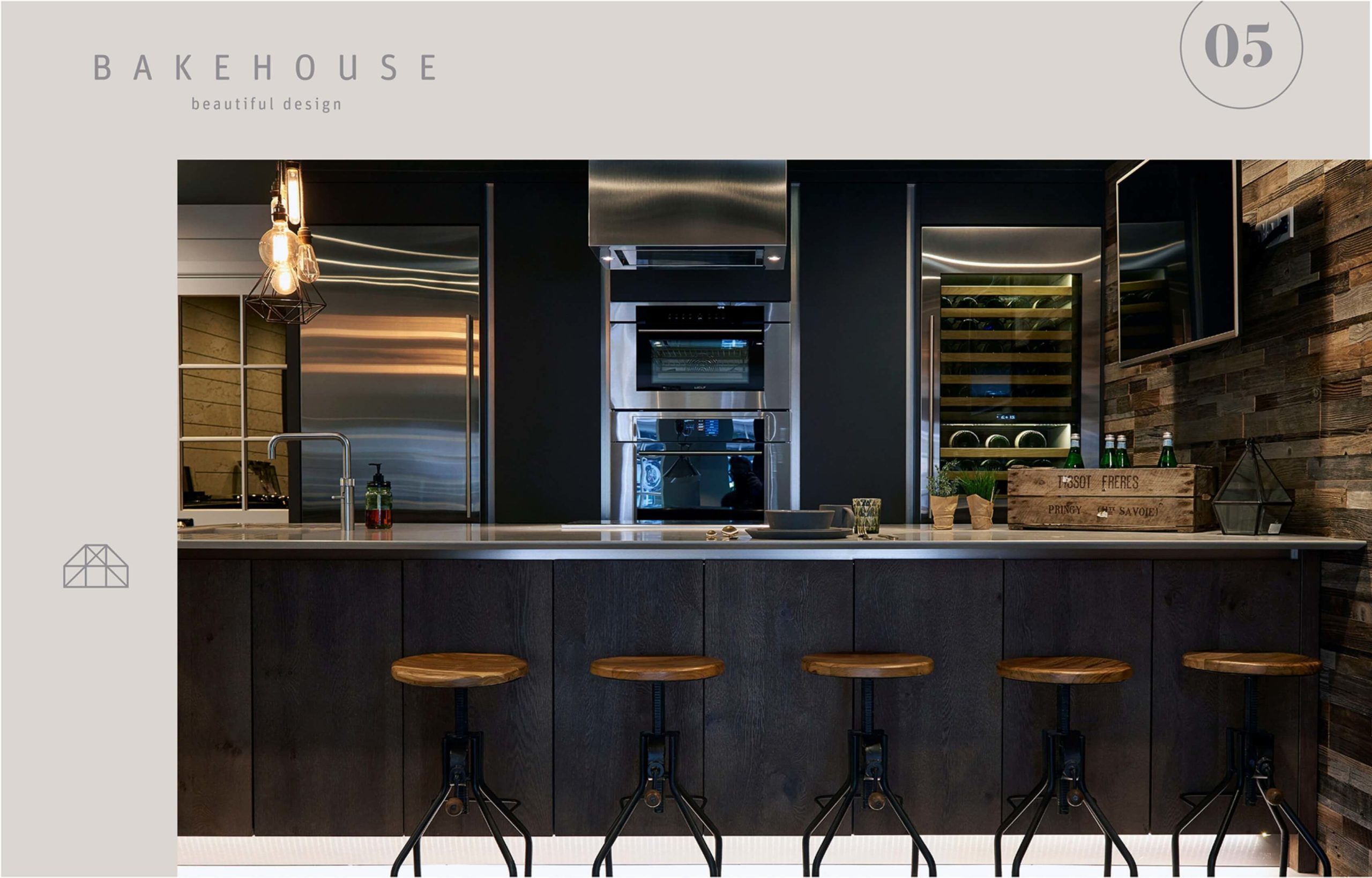Brand layout examples for luxury kitchen brand identity, Bakehouse Kitchens