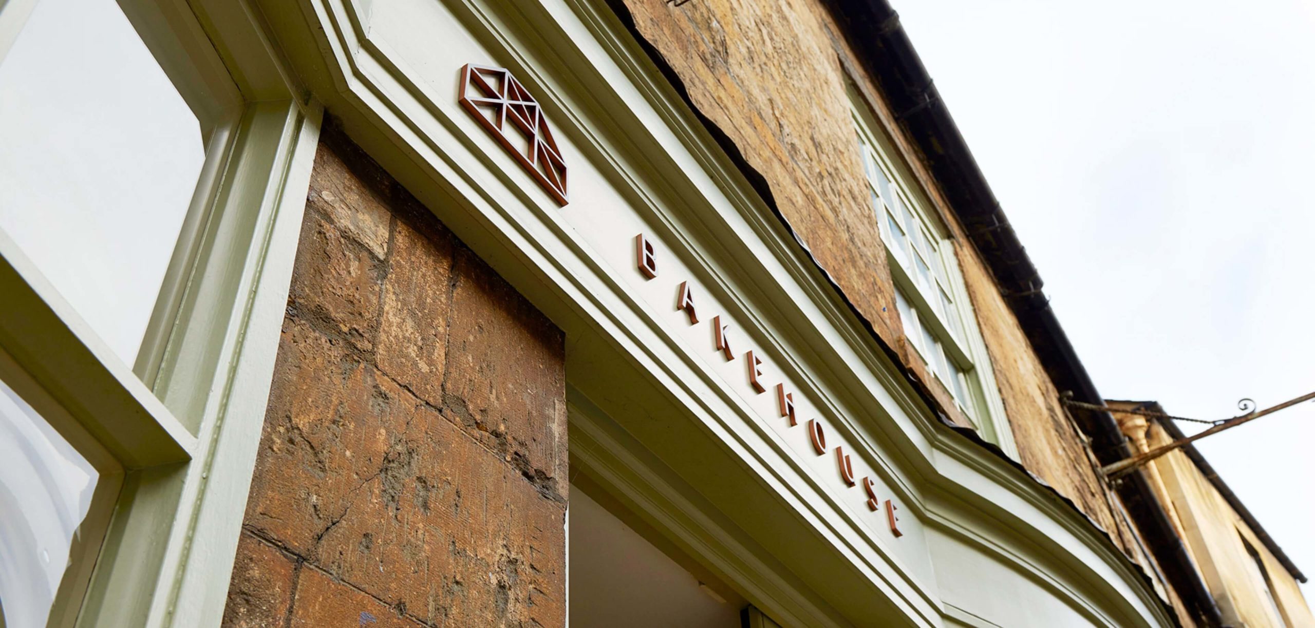 Close up of luxury exterior Bakehouse Kitchens signage