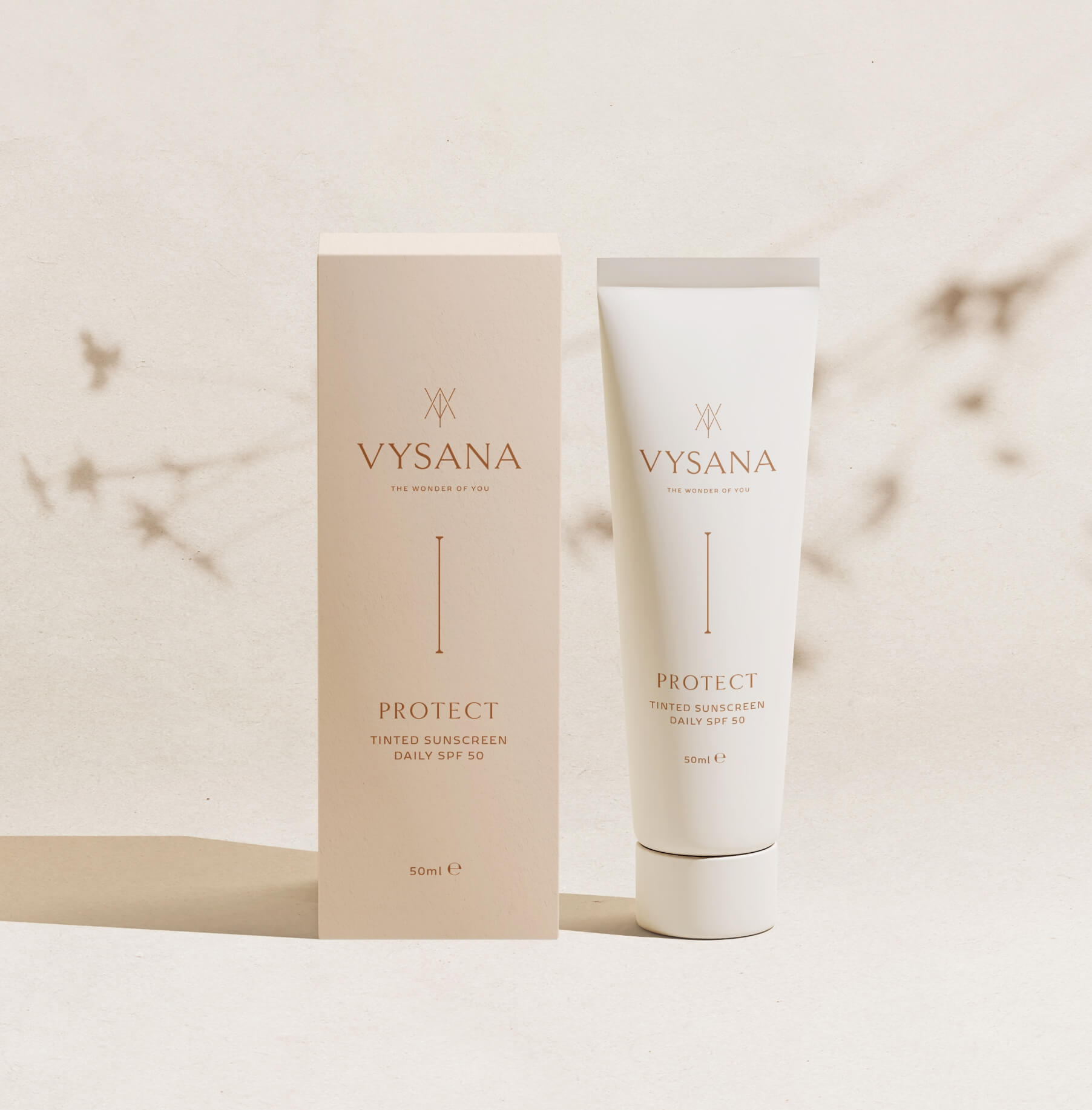 Vysana dual luxury skincare brand packaging design and product information