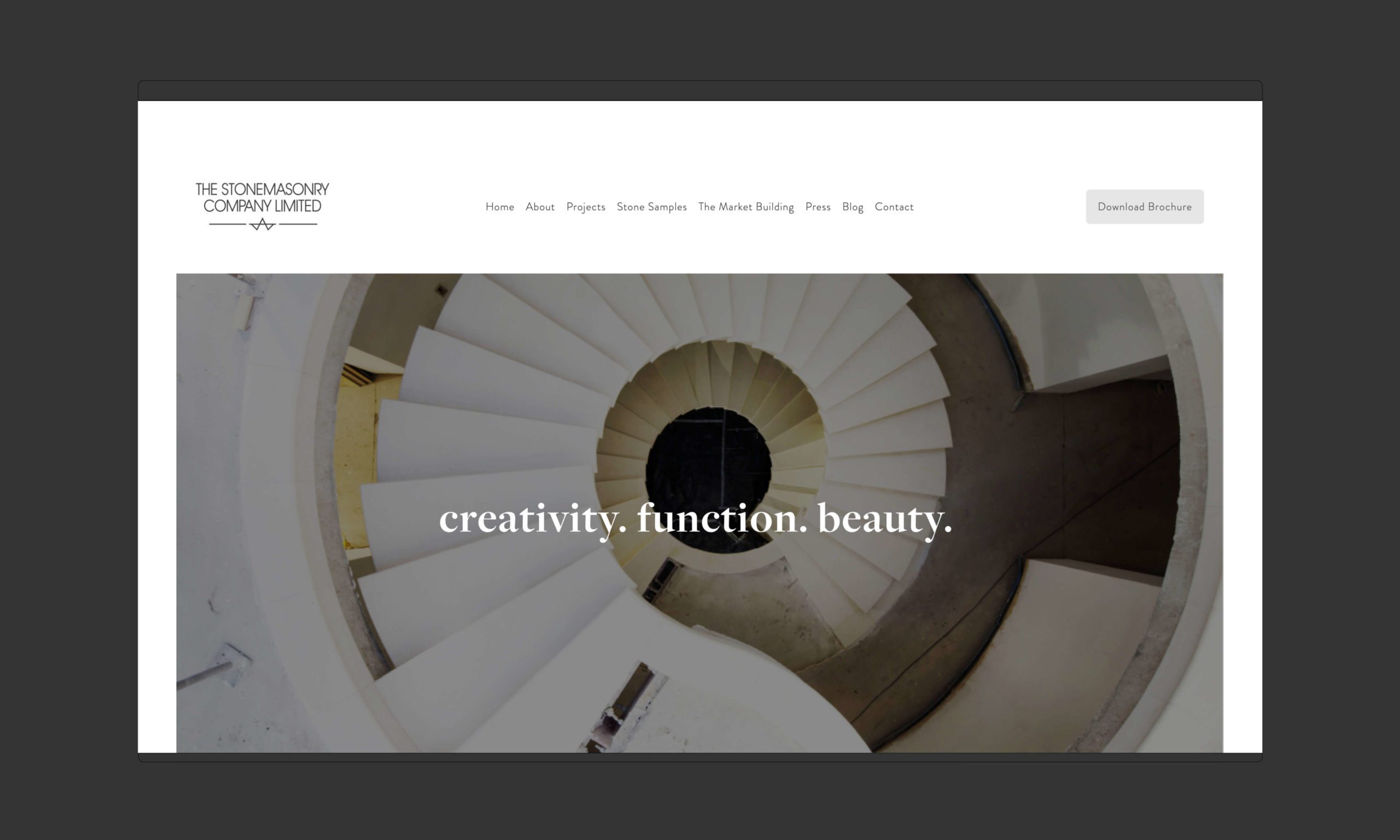 Website design for luxury stonemasonry brand