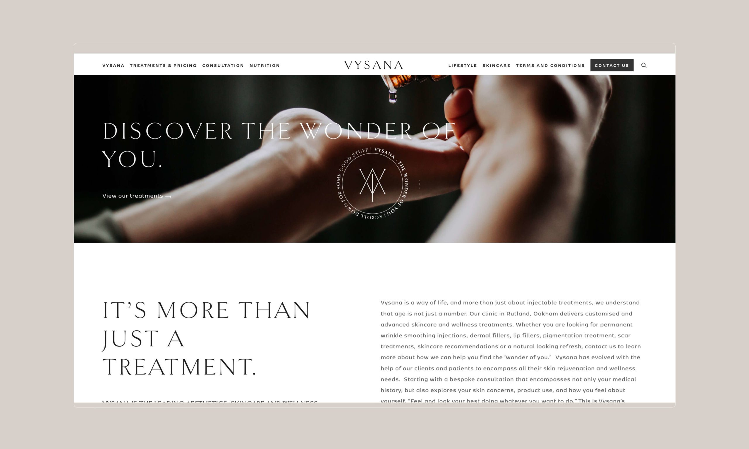 Aesthetic Clinic brand website design