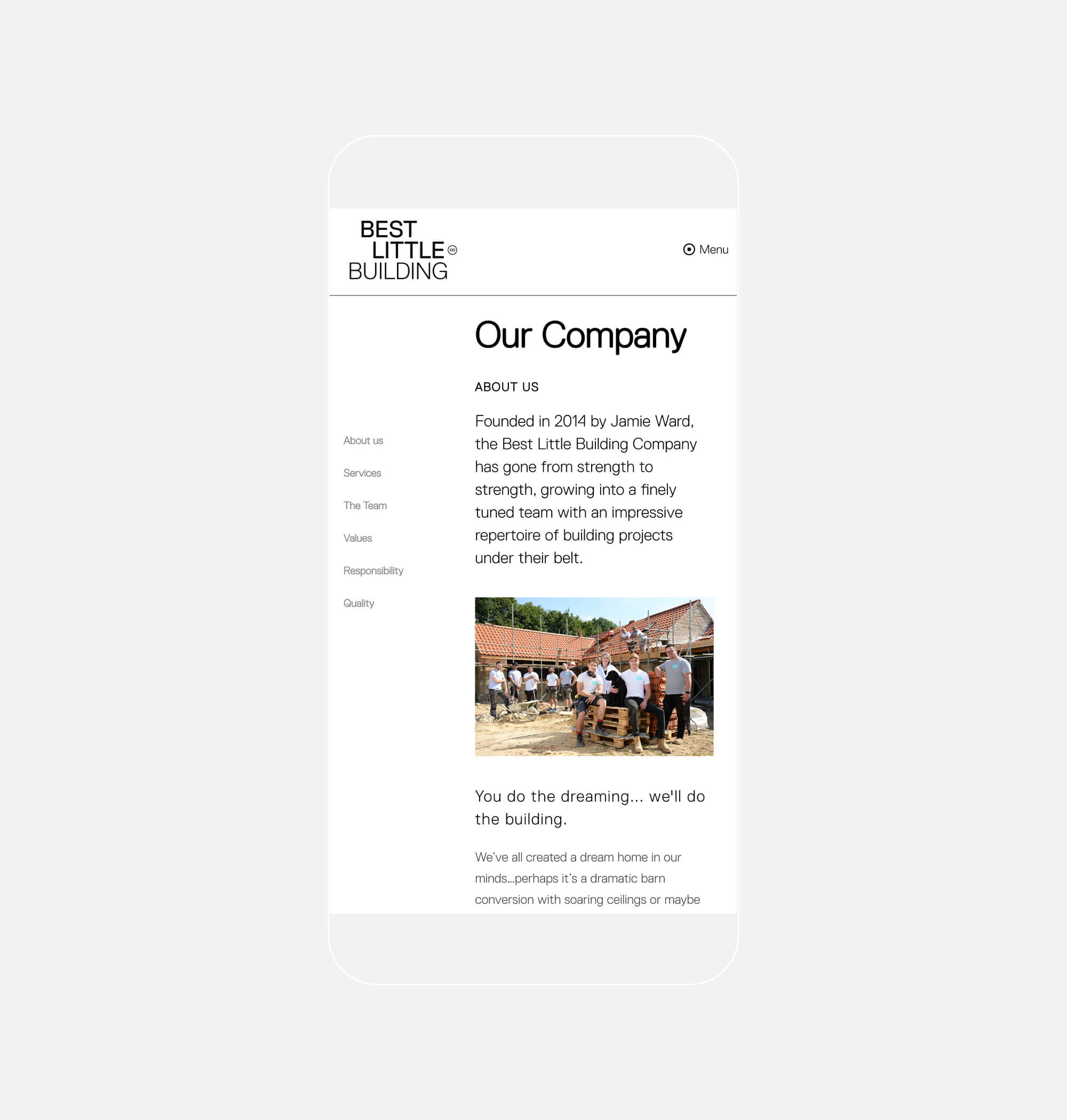 Mobile website design