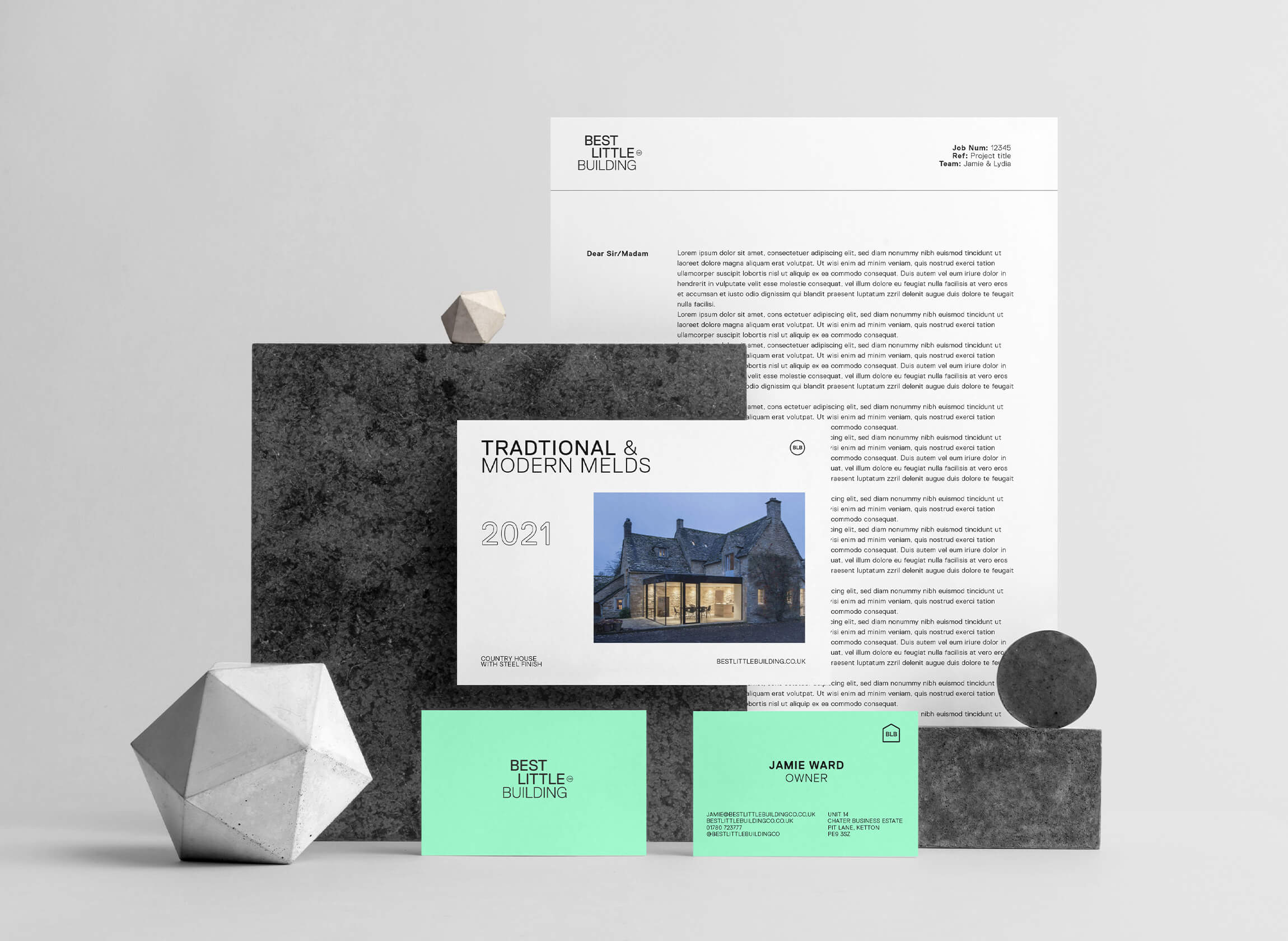 Stationery design for building brand identity