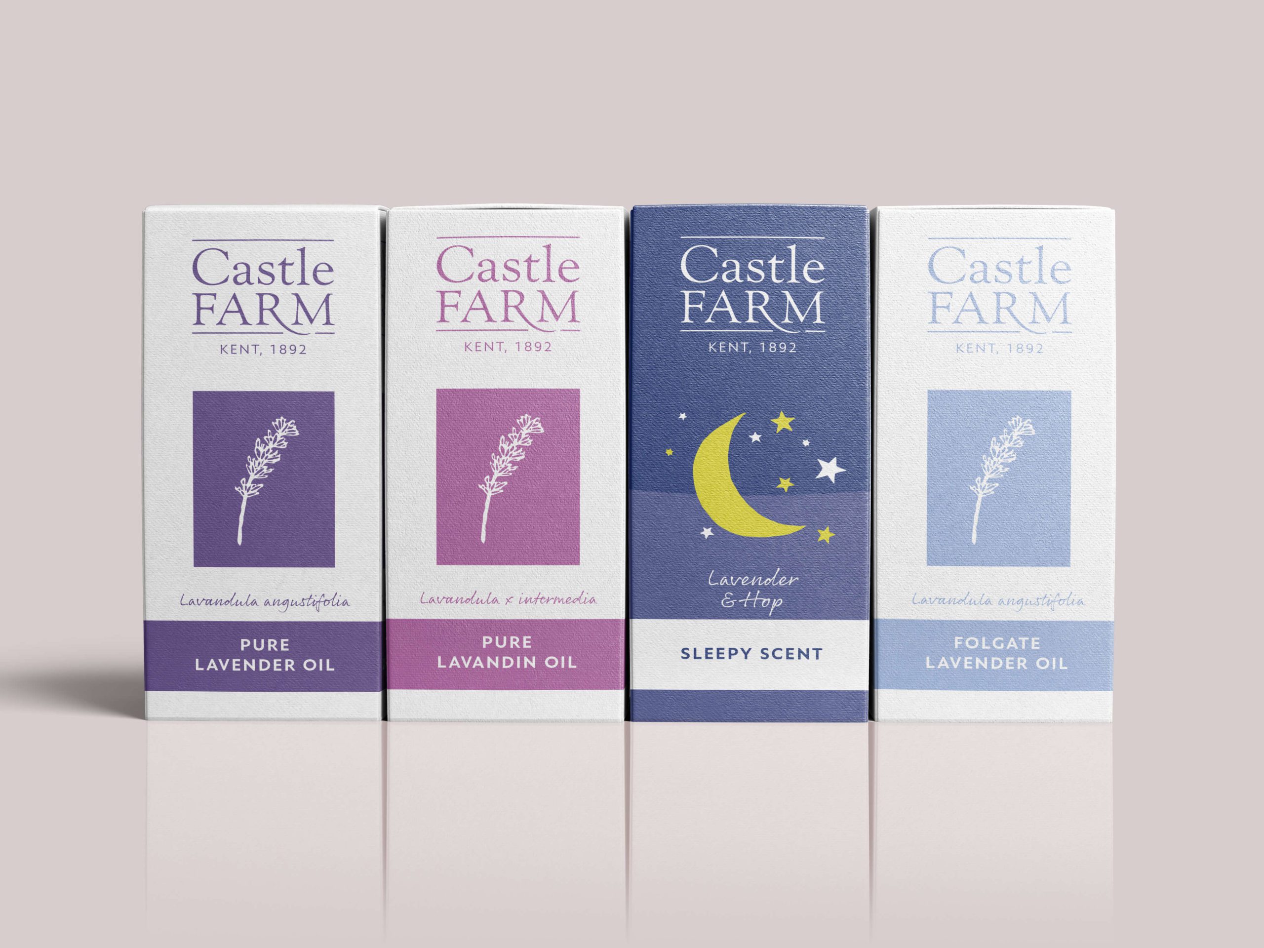 Castle Farm oil heritage brand packaging front on design