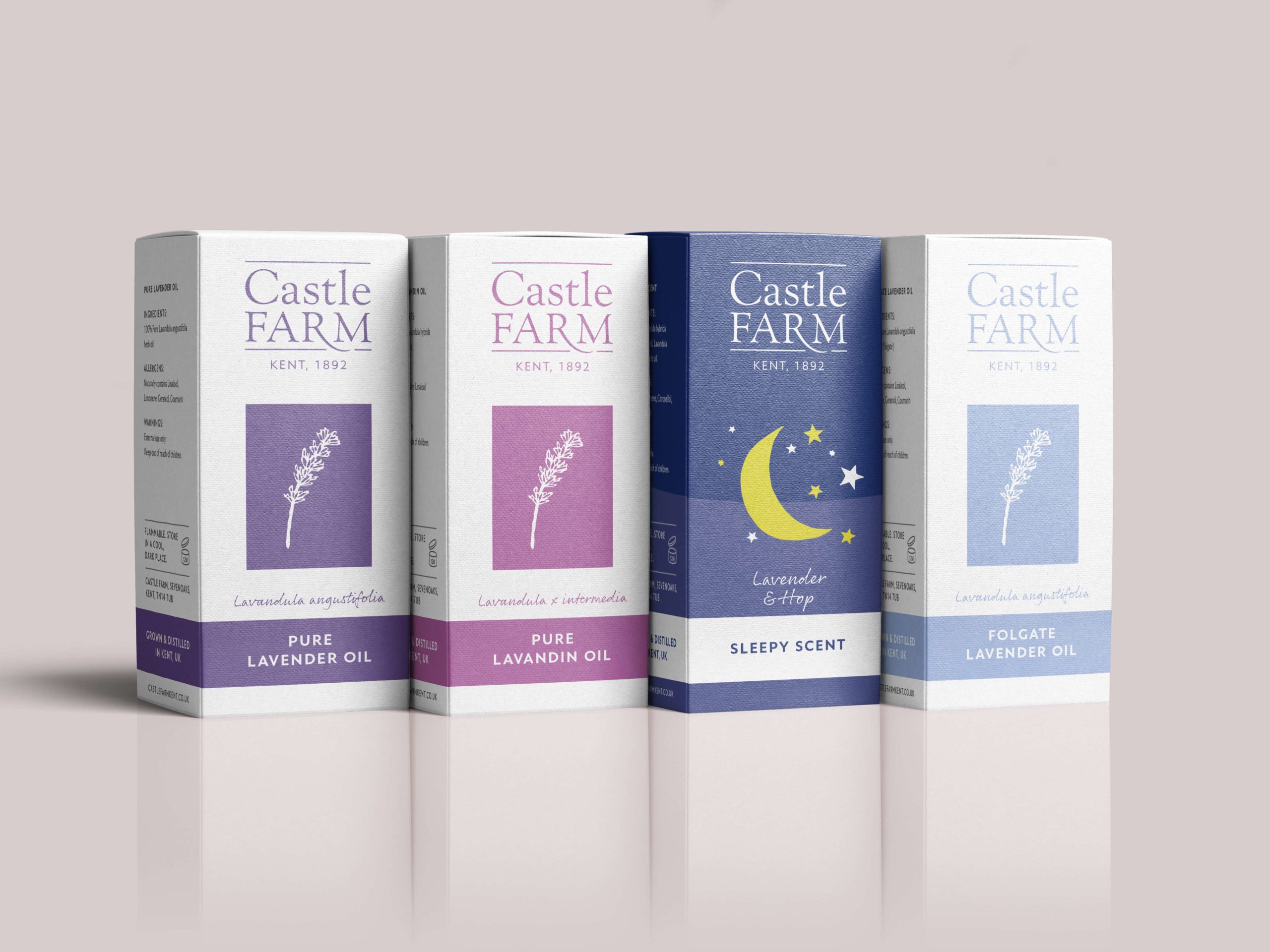 Castle Farm oil packaging side on design