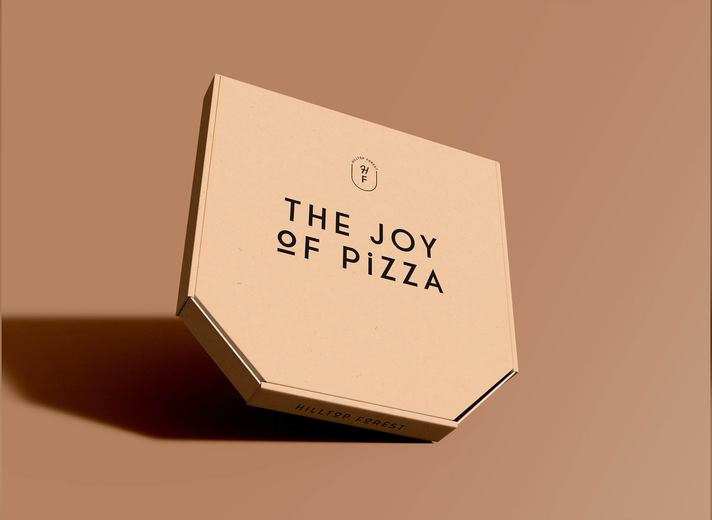 Hiltop Forest branded pizza boxes