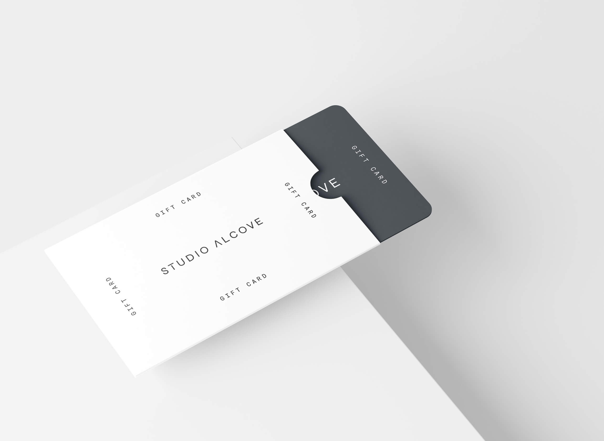 Gift card packaging and design for Studio Alcove